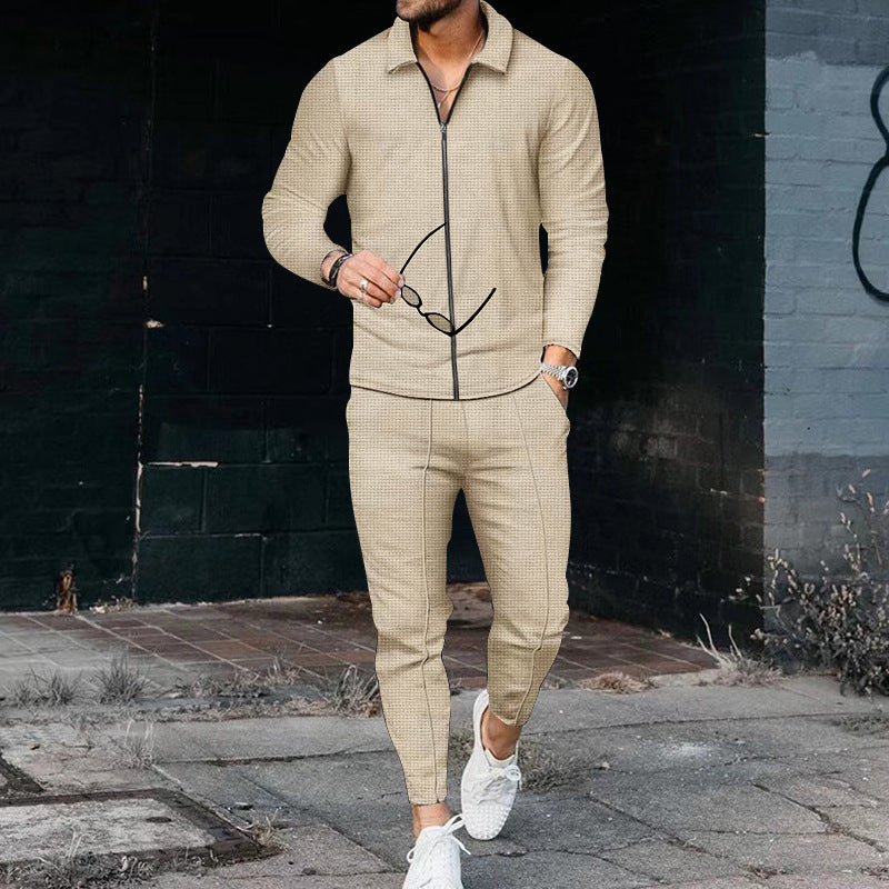Men's tracksuit with modern zipper and elastic waistband Lisslune