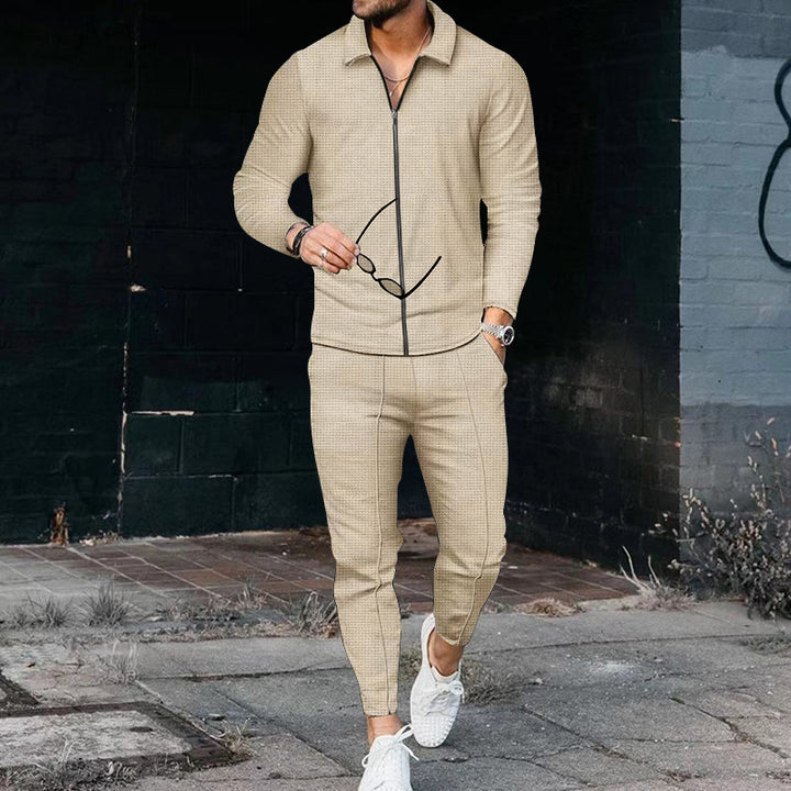 Men's tracksuit with modern zipper and elastic waistband Lisslune