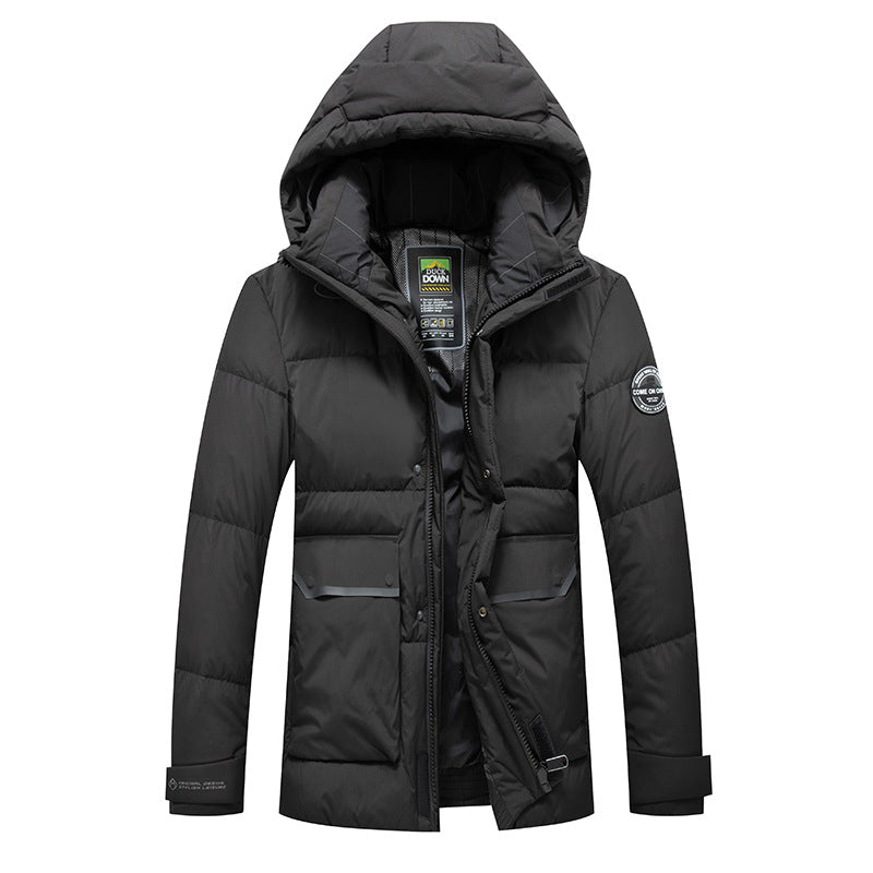 Men's Insulated Puffer Jacket with Adjustable Hood Lisslune