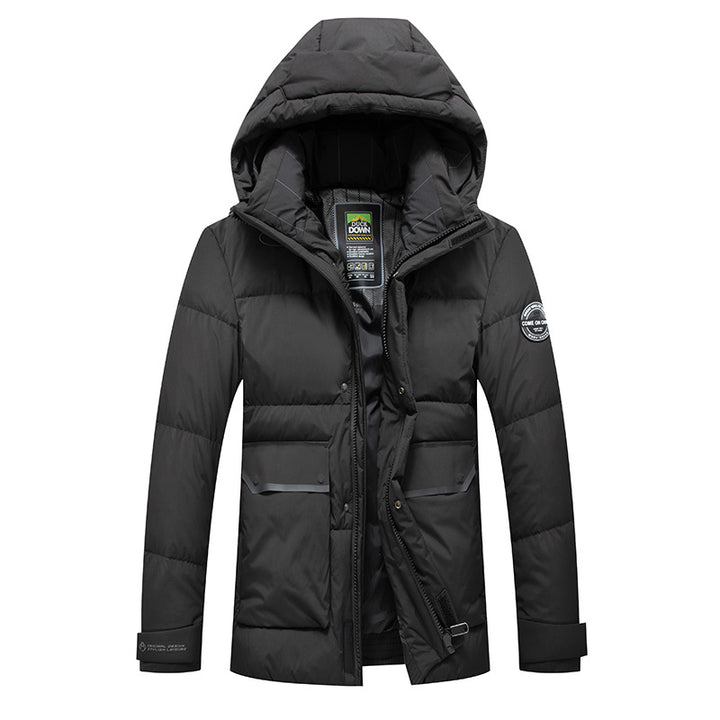 Men's Insulated Puffer Jacket with Adjustable Hood Lisslune