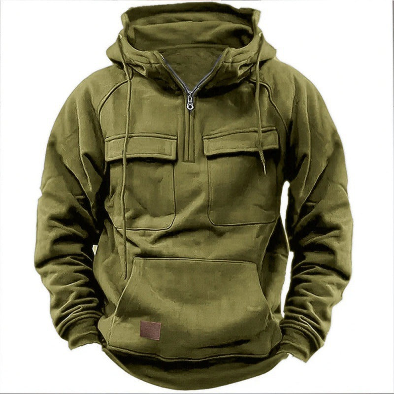 Men's Urban Hoodie with Practical Pocket Design Lisslune