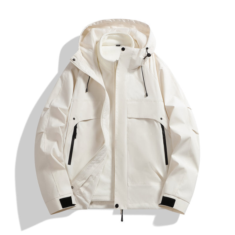 Men's weatherproof multifunction jacket with detachable hood Lisslune