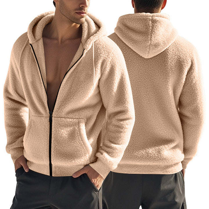 Men's fleece jacket with hood and soft inner fabric Lisslune