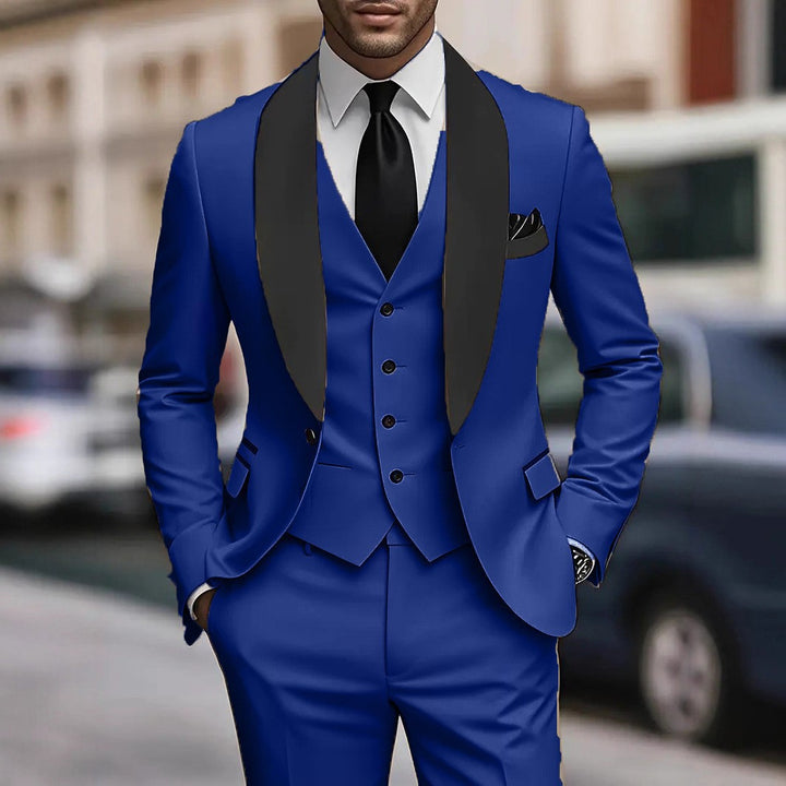 Men's elegant suit with slim fit and luxurious satin lapel Lisslune