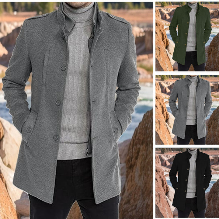 Men's stylish overcoat with practical pockets Lisslune