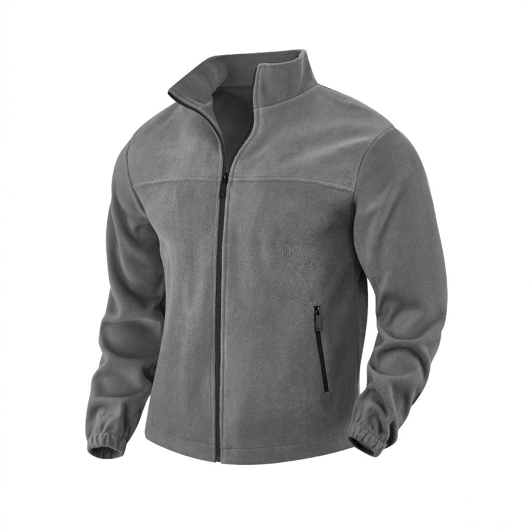 Men's fleece jacket with practical pockets and stand-up collar Lisslune