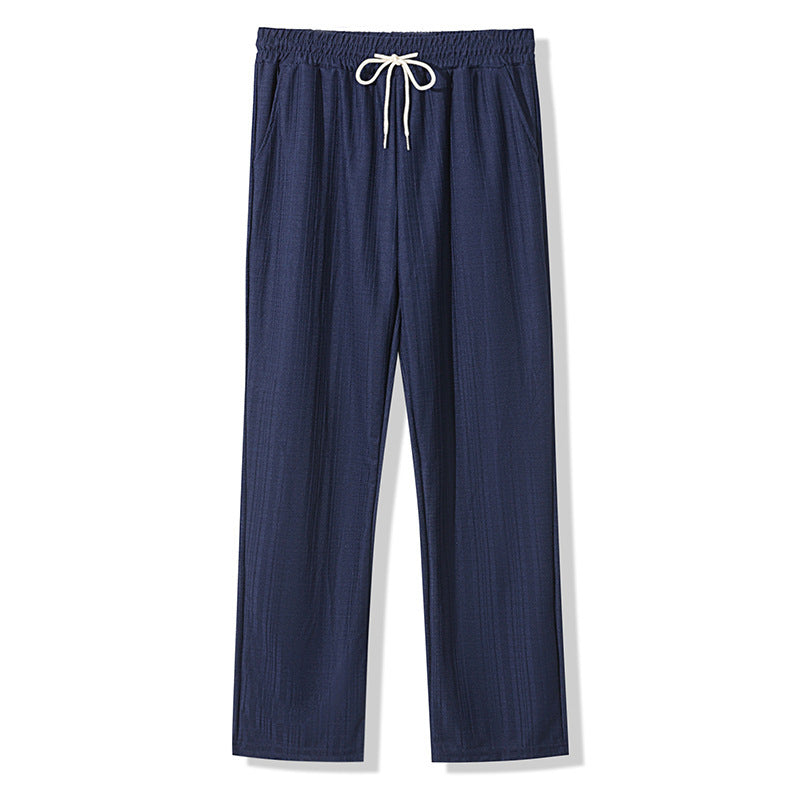 Men's Comfortable Leisure Pants made of lightweight, breathable fabric with elastic waistband and adjustable drawstring Lisslune