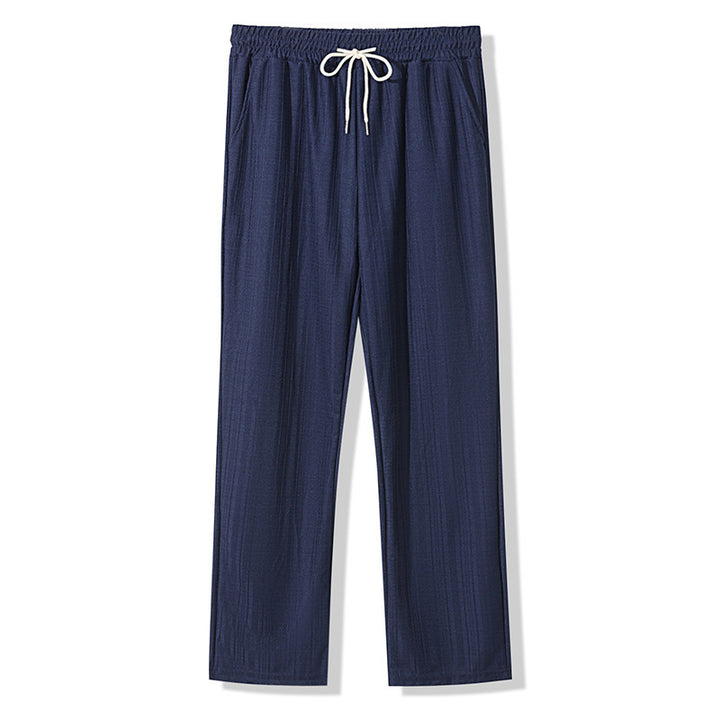 Men's Comfortable Leisure Pants made of lightweight, breathable fabric with elastic waistband and adjustable drawstring Lisslune
