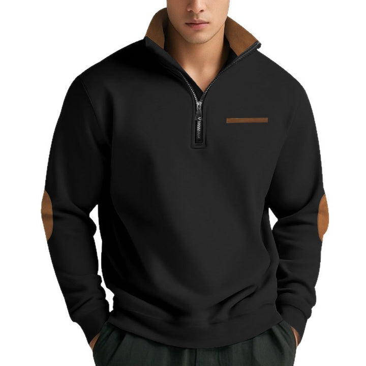 Men's High-Quality Sweatshirt with Stand-Up Collar and Zipper Lisslune