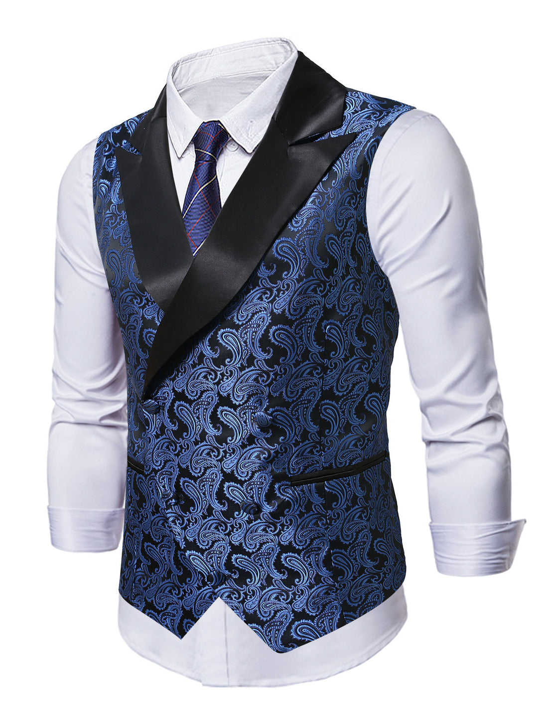 Men's elegant paisley waistcoat with shiny finish Lisslune