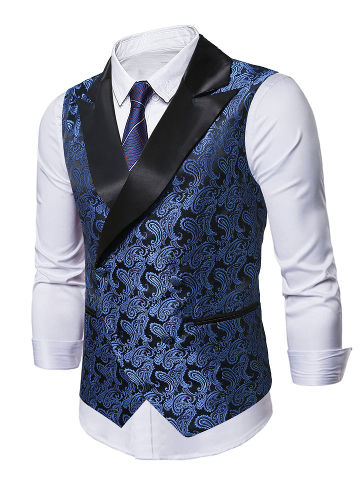 Men's elegant paisley waistcoat with shiny finish Lisslune