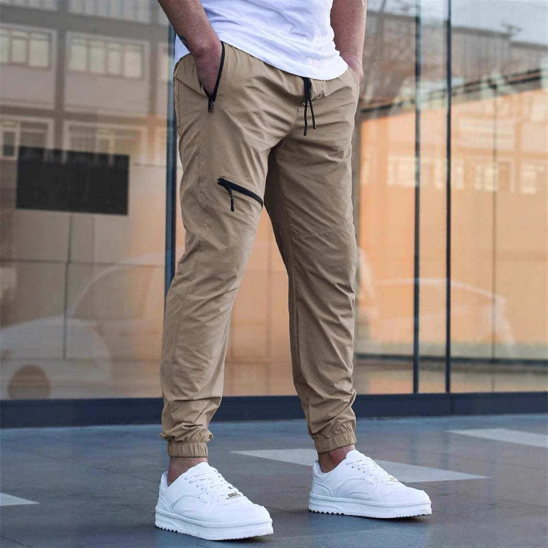 Men's lightweight sports pants with side zip pockets Lisslune
