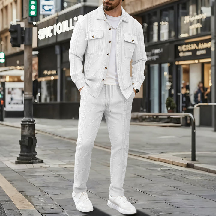 Men's stylish tracksuit with patterned top and elastic waistband Lisslune
