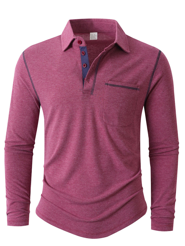 Men's Long Sleeve Polo Shirt Lisslune