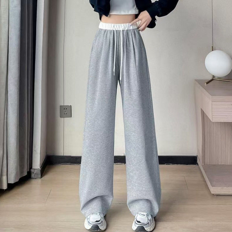 Women's comfortable and stylish wide leg pants with elastic waistband and drawstring Lisslune