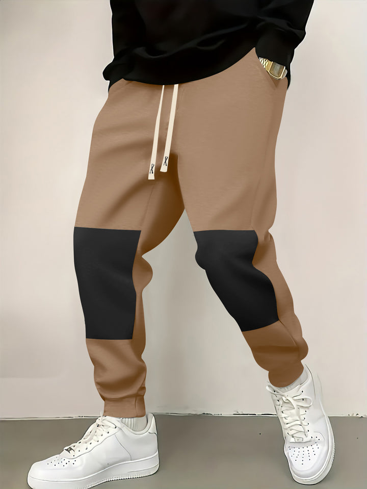 Men's elegant sports pants with modern color block elements Lisslune