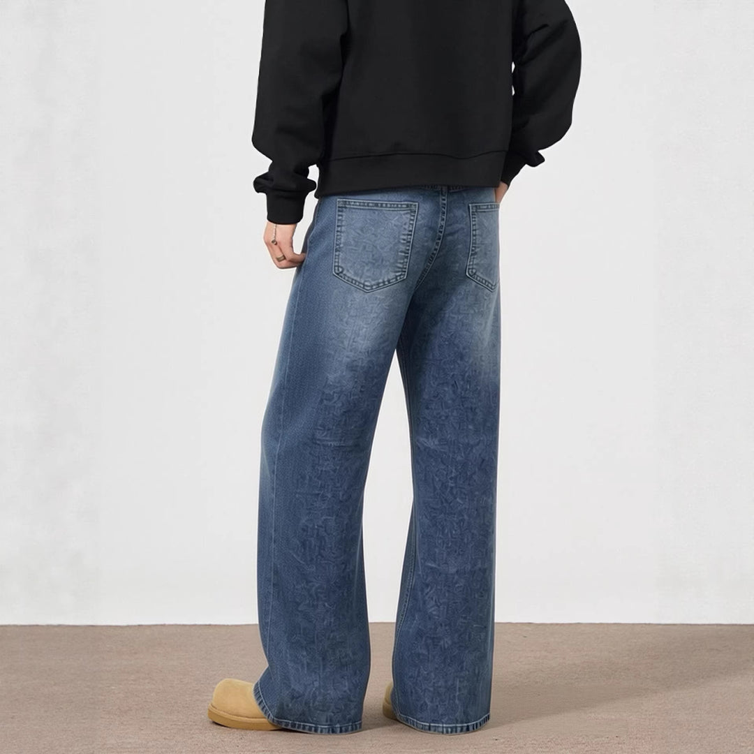 Herren lässige Bootcut Jeans mit modernen Waschungen Lisslune