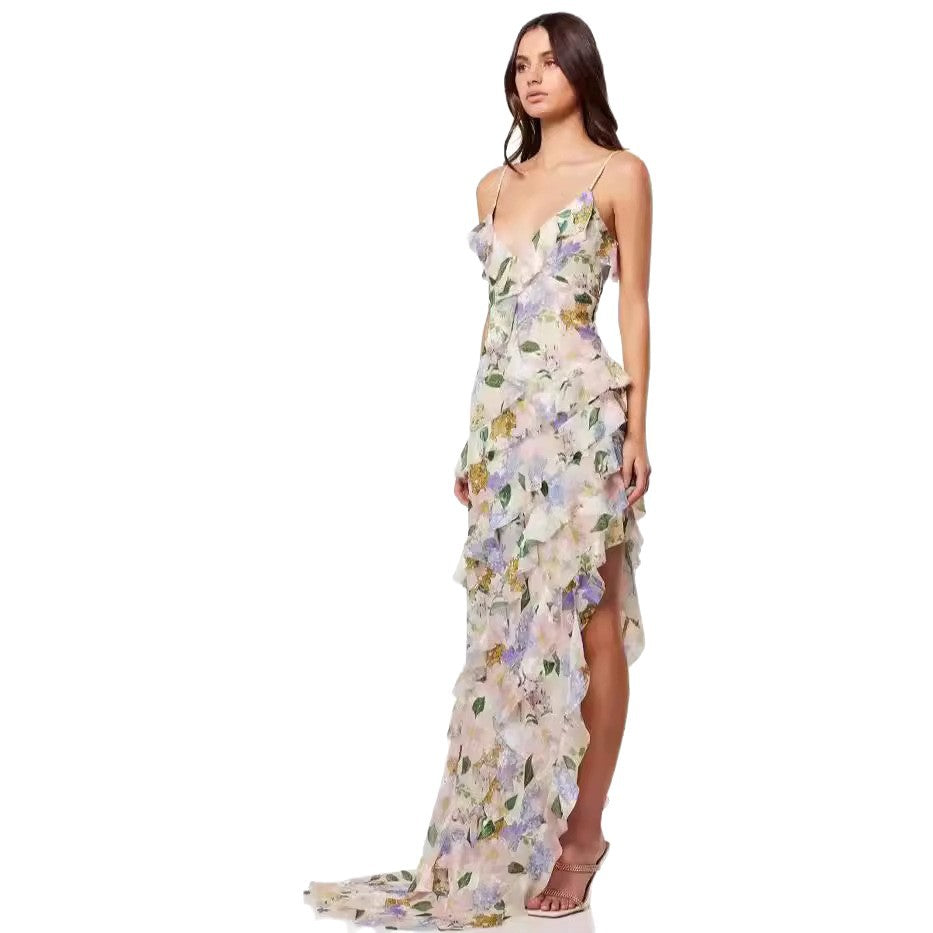 Ladies summer maxi dress with floral prints Lisslune
