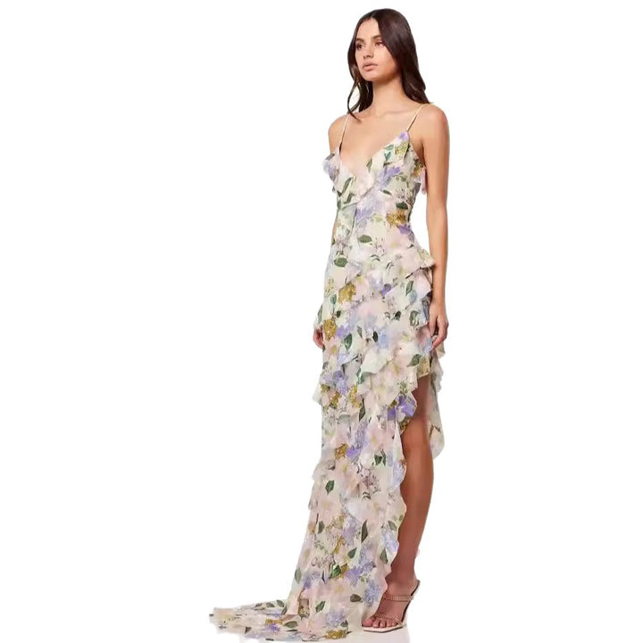 Ladies summer maxi dress with floral prints Lisslune