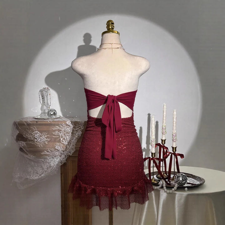 Damen Glamouröses Pailletten Kleid Lisslune