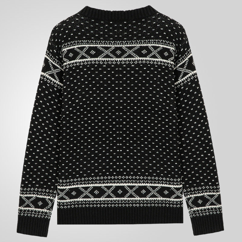 Men's patterned sweater with classic Norwegian pattern Lisslune