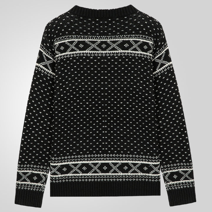 Men's patterned sweater with classic Norwegian pattern Lisslune