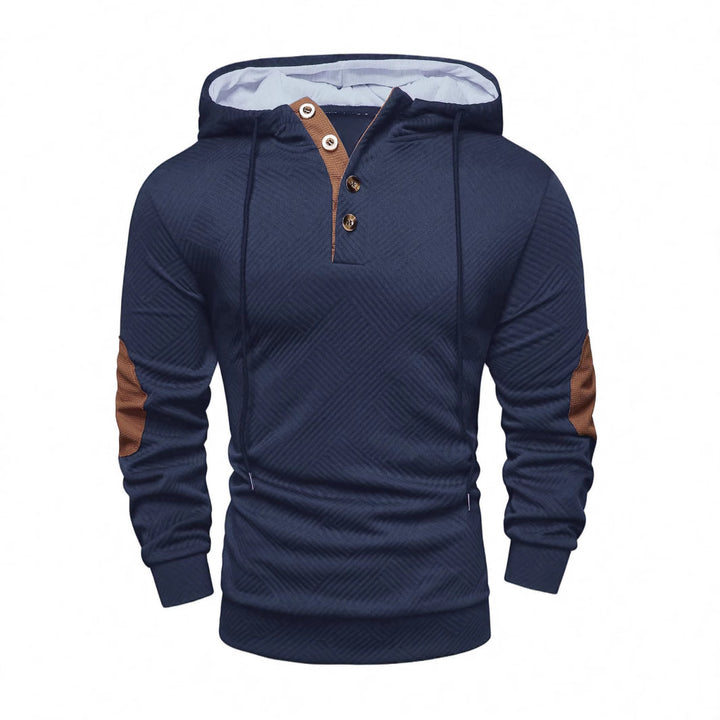 Men's Modern Hoodie with Textured Design and Practical Button Details Lisslune