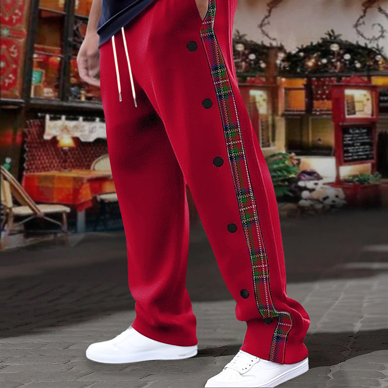Men's comfortable leisure pants with fashionable button design Lisslune