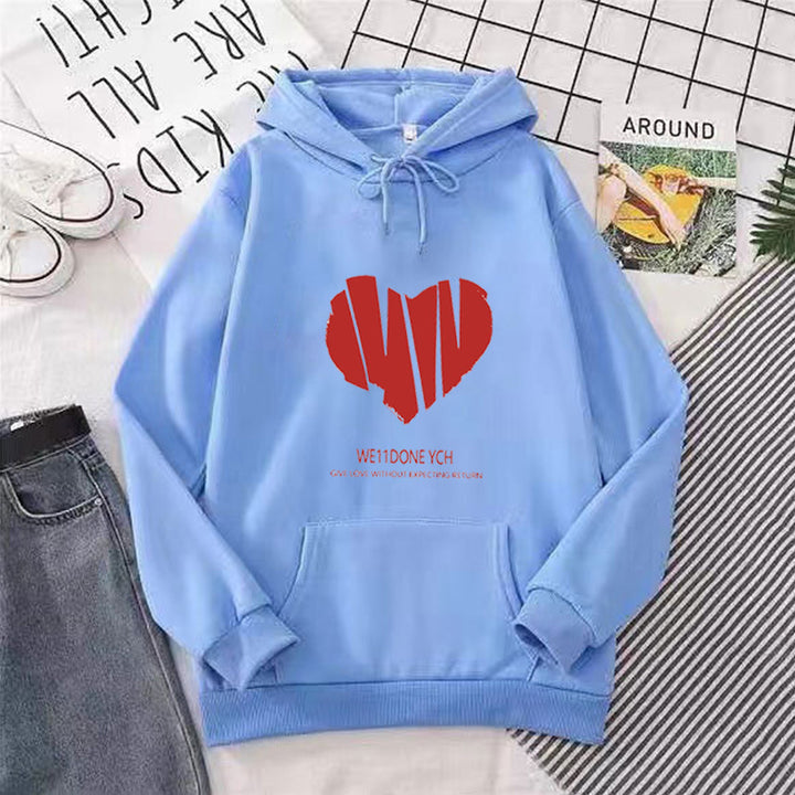 Women’s hoodie with creative heart design and stylish lettering Lisslune