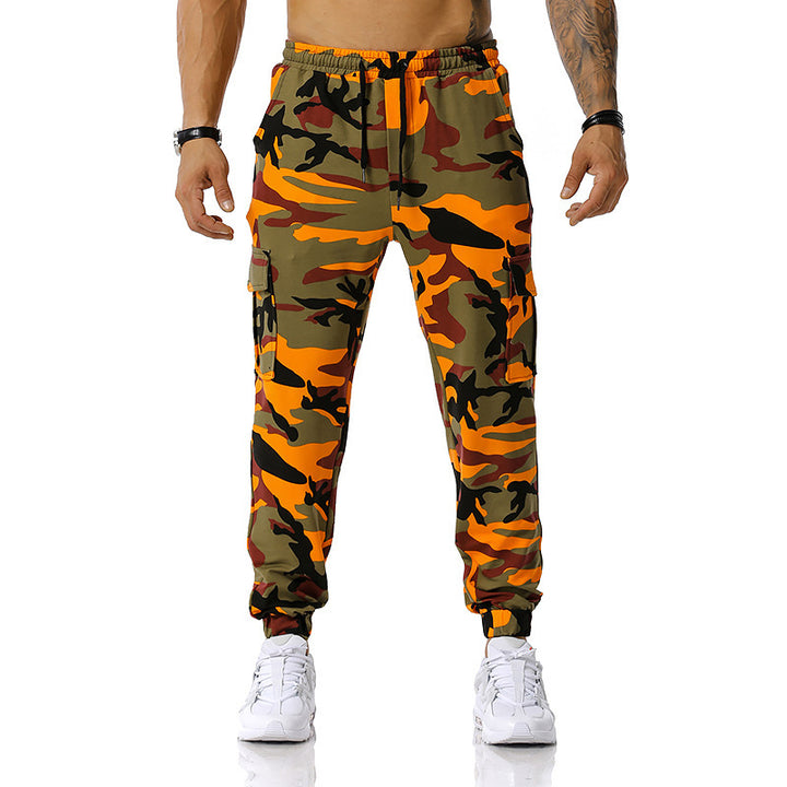 Men's Camouflage Cargo Pants with Elastic Waistband and Practical Side Pockets Lisslune