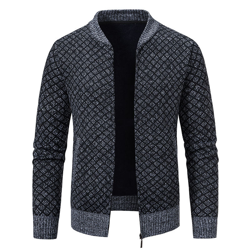 Men's cardigan with modern zip closure and textured design Lisslune