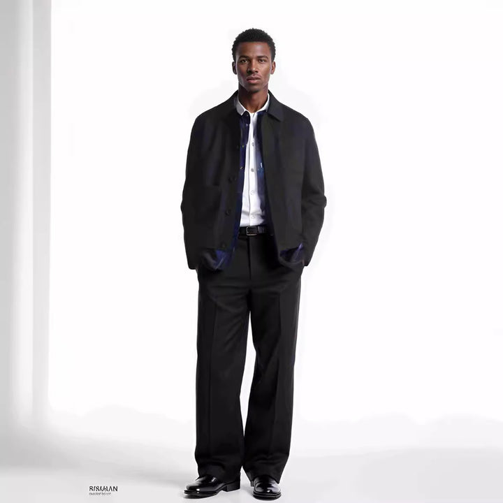 Men's fashionable jacket with patch pockets and high-quality material Lisslune