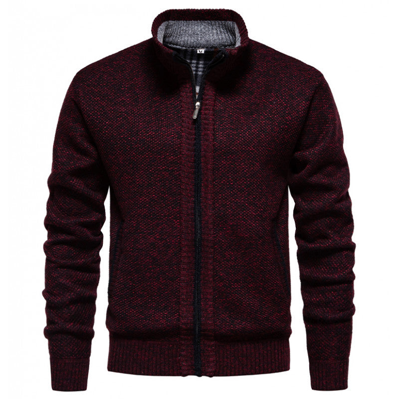 Men's stylish cardigan with high collar and practical pockets Lisslune