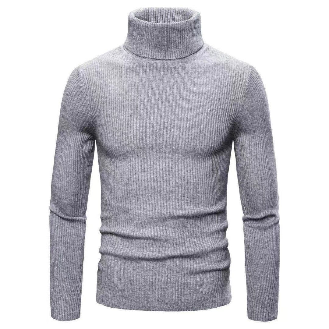 Men's high-quality turtleneck sweater made of fine rib knit Lisslune