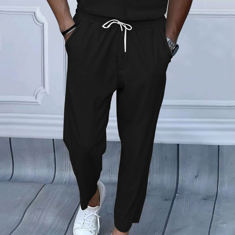 Men's chinos with elastic waistband and practical side pockets Lisslune