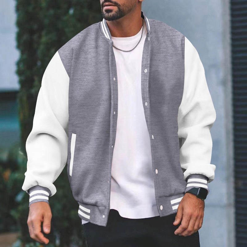 Men's college jacket with contrasting sleeves and classic cuffs Lisslune