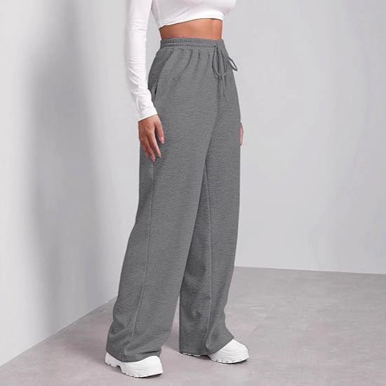 Women's wide Relaxed Fit leisure pants with elastic waistband and practical pockets Lisslune