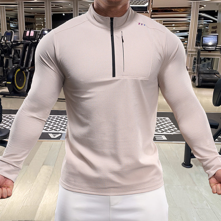 Men's Sporty Functional Top with High Collar Lisslune