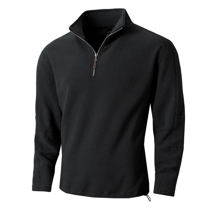 Men's fleece pullover with high collar adjustability and functional zipper Lisslune