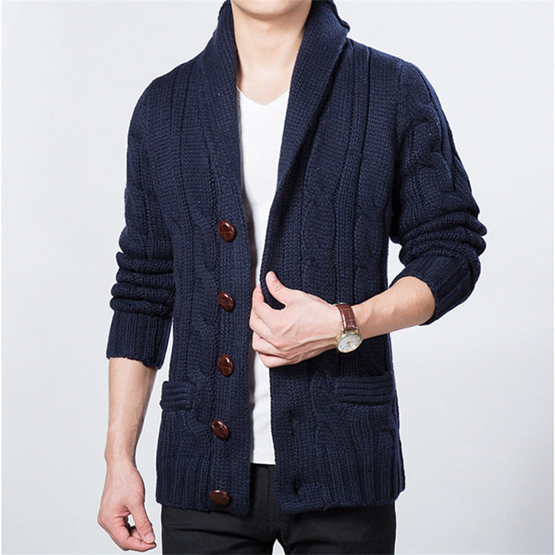 Men's cardigan with deep collar and elegant buttons Lisslune