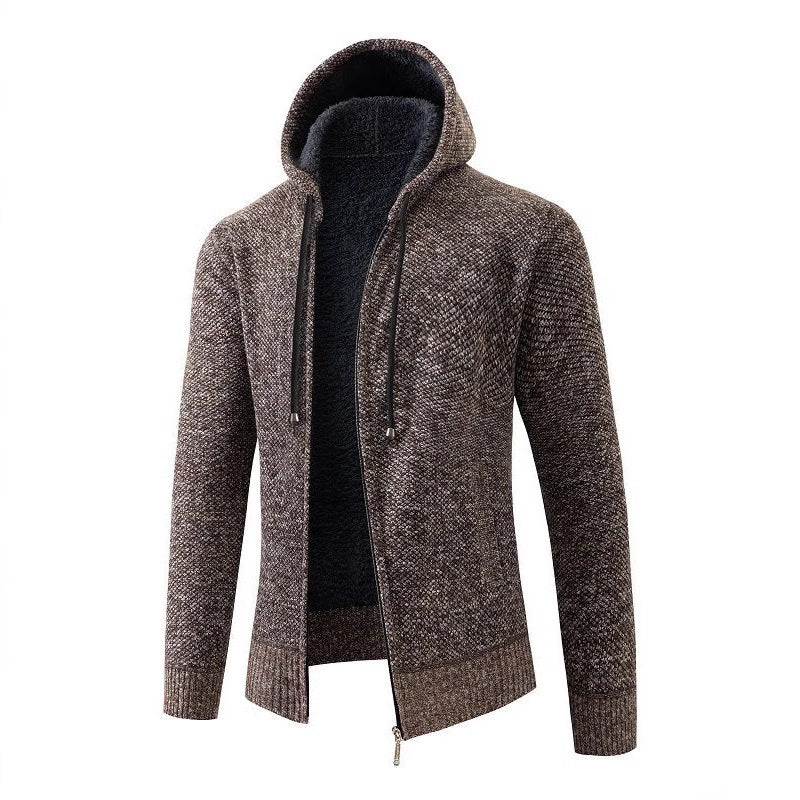 Men's cozy fleece jacket with hood Lisslune