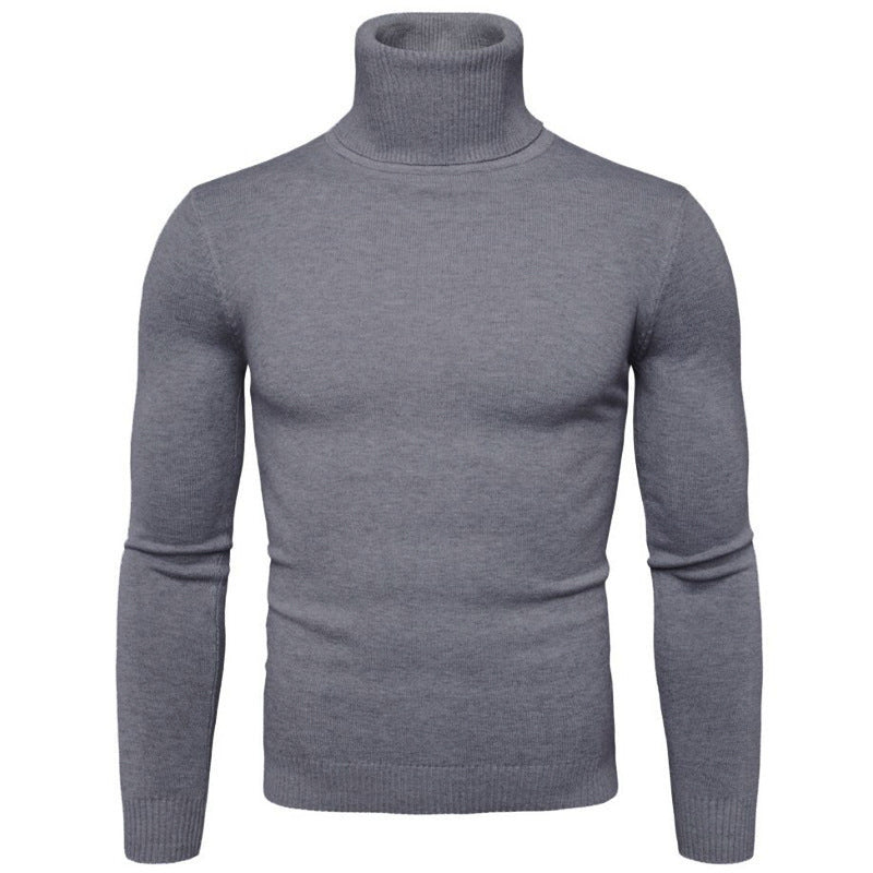 Men's knitted sweater with high collar and slim fit Lisslune