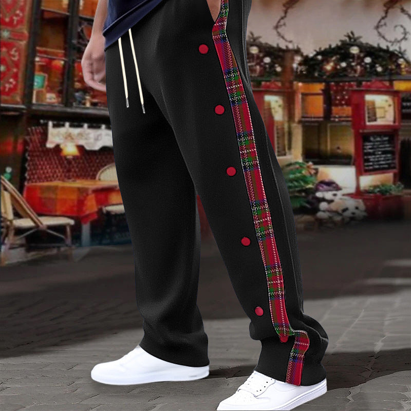 Men's comfortable leisure pants with fashionable button design Lisslune