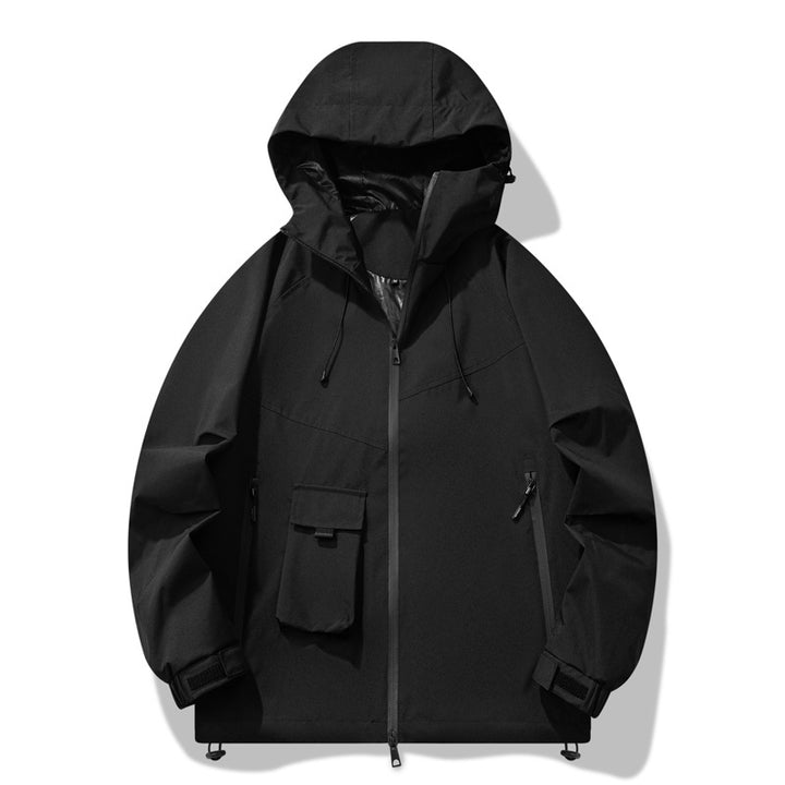 Men's technical outdoor jacket with water-repellent material and adjustable hood design Lisslune