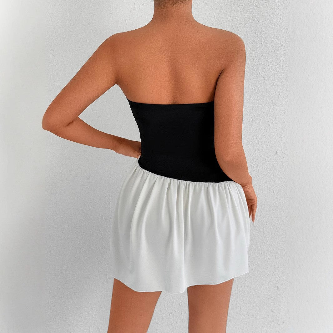 Damen Bandeau Kleid mit fließendem Rock Lisslune