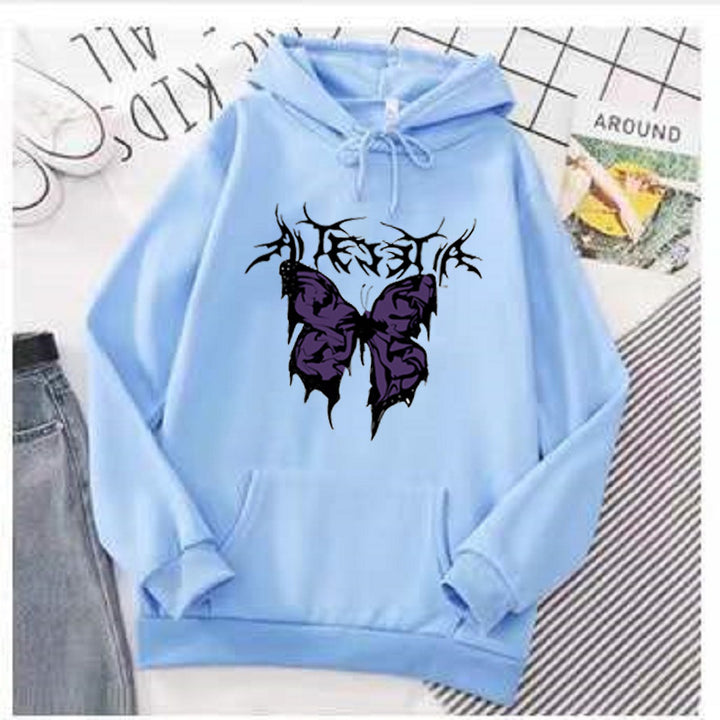 Women’s Hoodie with Artistic Butterfly Design Lisslune