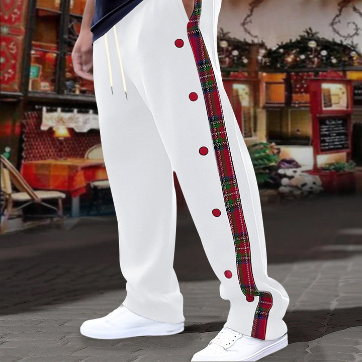 Men's comfortable leisure pants with fashionable button design Lisslune