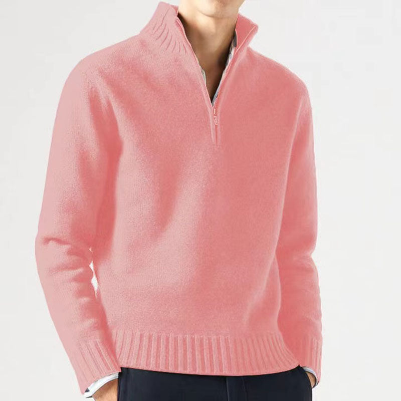 Men's sweater with high collar and modern zipper Lisslune