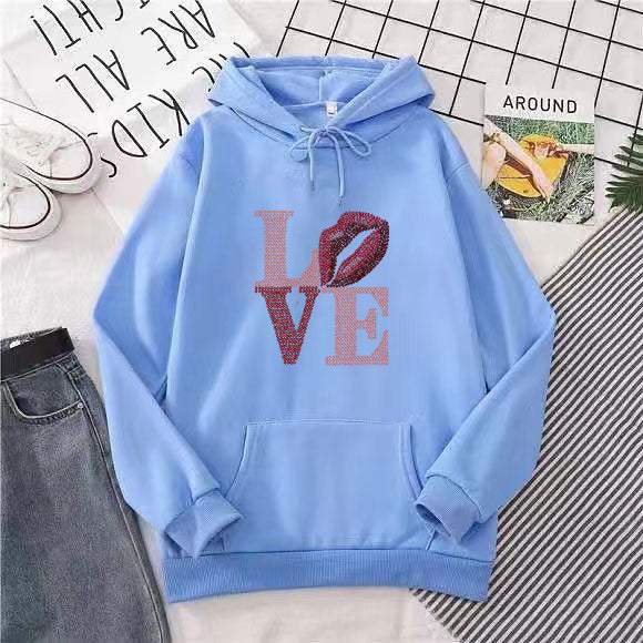 Women's hoodie with creative lip design Lisslune