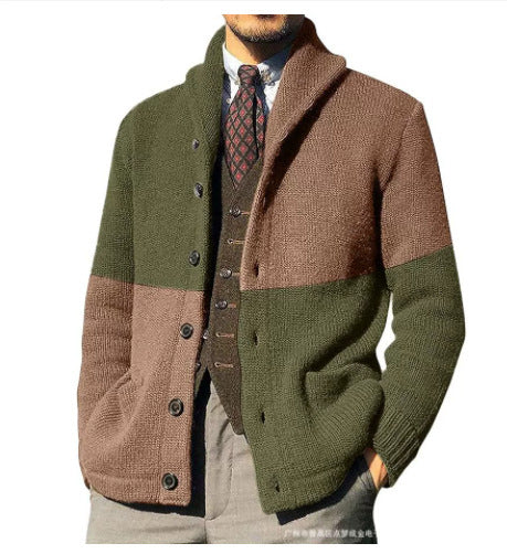 Men's cardigan with modern shawl collar and full button closure Lisslune